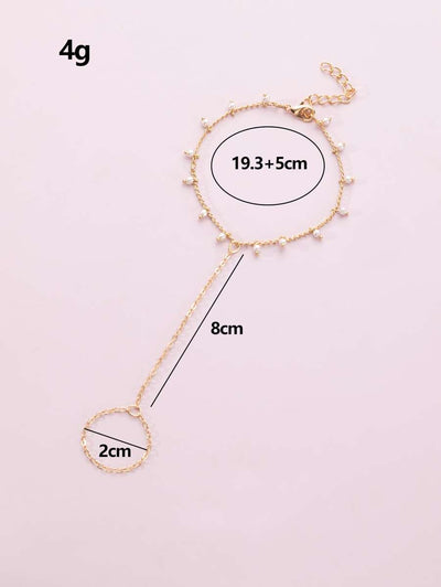 Bracelet bague avec perles d’eau douce