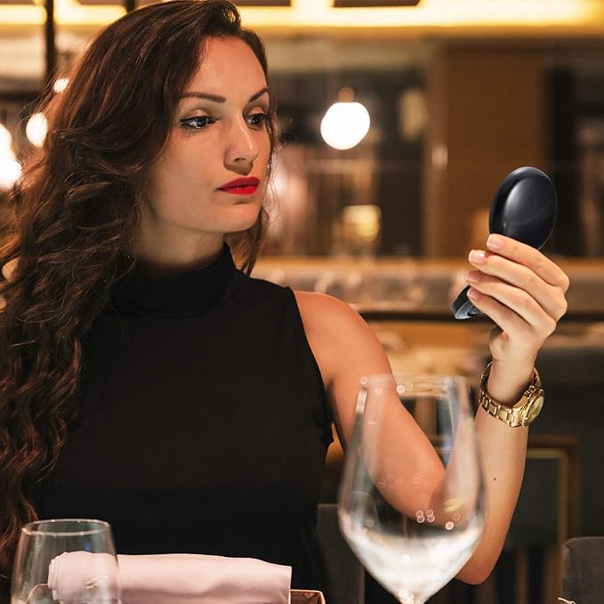 Mini Brosse à Cheveux Pliable avec Miroir – Format Voyage