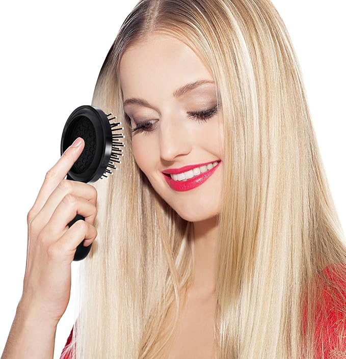 Mini Brosse à Cheveux Pliable avec Miroir – Format Voyage